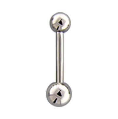 TITANIUM INTERNALLY THREADED HAND POLISHED STRAIGHT BARBELL - 16G 1/4" 3MM WITH 2.5MM FIXED BALL