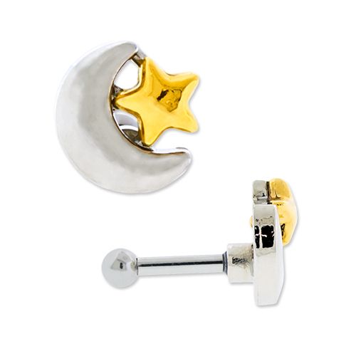 Moon And Star Ear Barbell