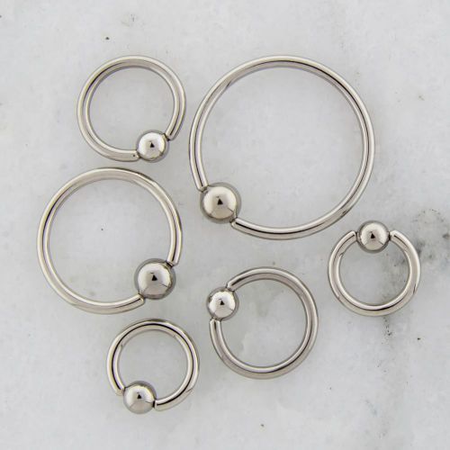 14G Steel Hand Polished Captive Bead Rings