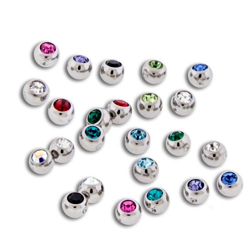 Steel Captive Beads With Gems