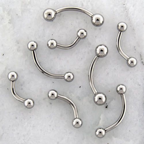 12G STEEL INTERNALLY THREADED CURVED BARBELLS