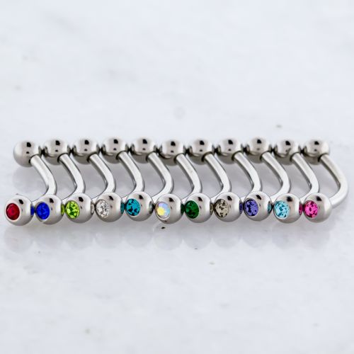 STEEL INTERNALLY THREADED GEM EYEBROW CURVE ASSORTMENTS