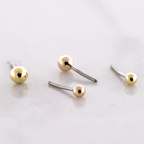 14Kt Gold Threadless End- Plain Ball