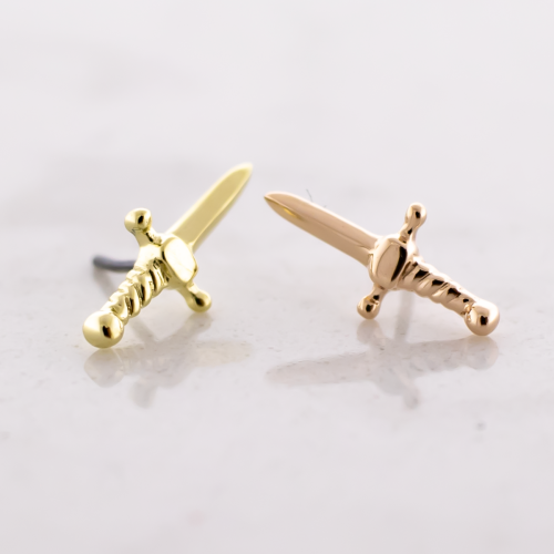 14Kt Gold Threadless End- Sword