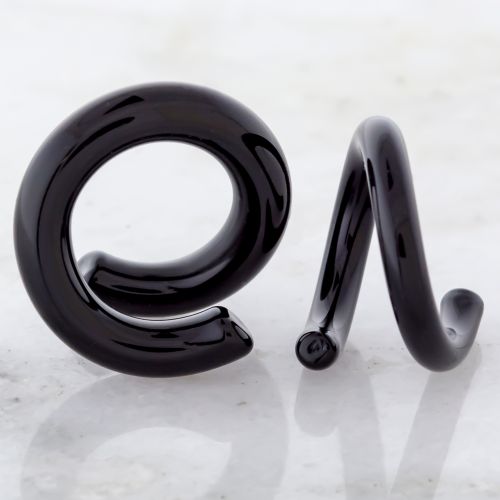 BLACK MIDNIGHT RING GLASS EAR HANGER