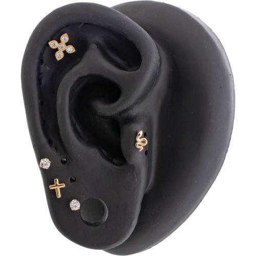 18KT Gold Threadless- Agnes Ear Curation