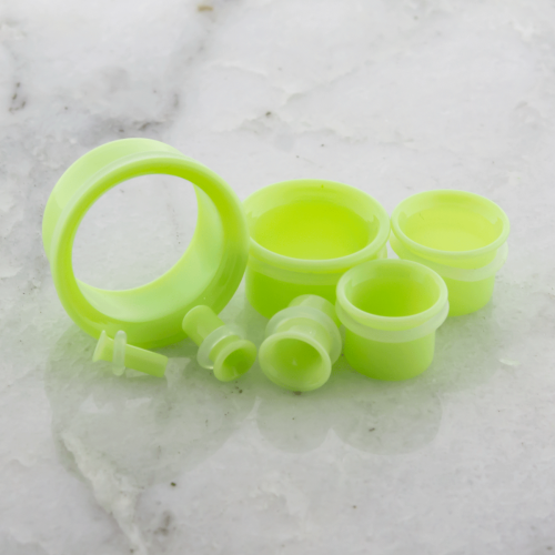 Pair SLIME GLASS SINGLE FLARE TUNNEL