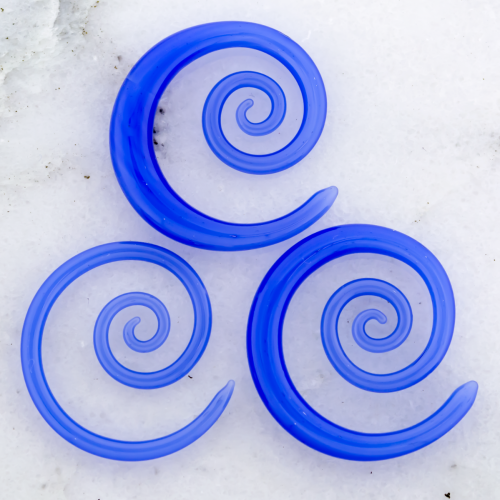 GLASS ELECTRIC BLUE SPIRAL