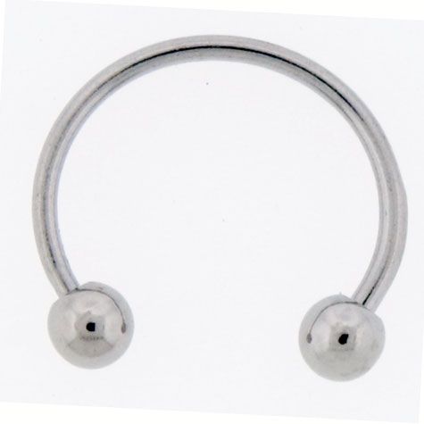 STEEL HORSESHOE EXTERNALLY THREADED 18G 1/2 3MM BALL