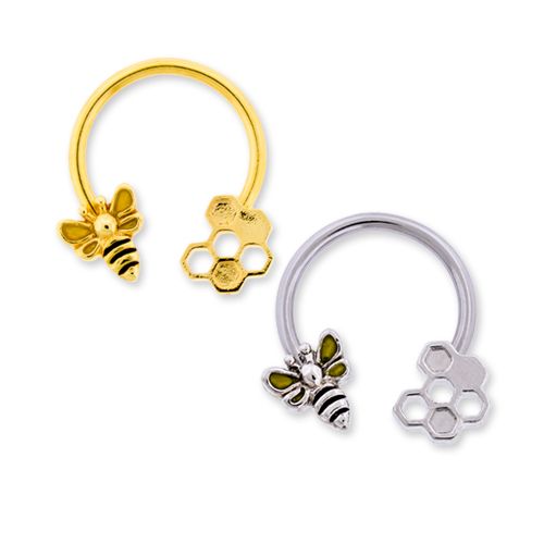 BEE AND HONEYCOMB HORSESHOE