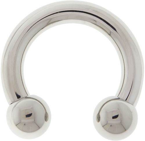 STEEL HAND POLISHED HORSESHOE INTERNALLY THREADED 8G 1/2 6MM BALL