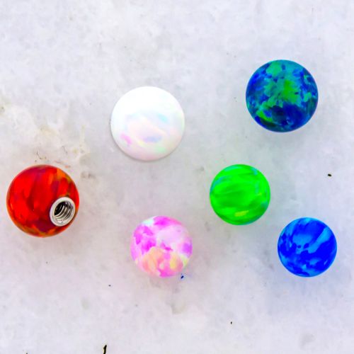 Steel Externally Threaded End - Opal Balls 16G