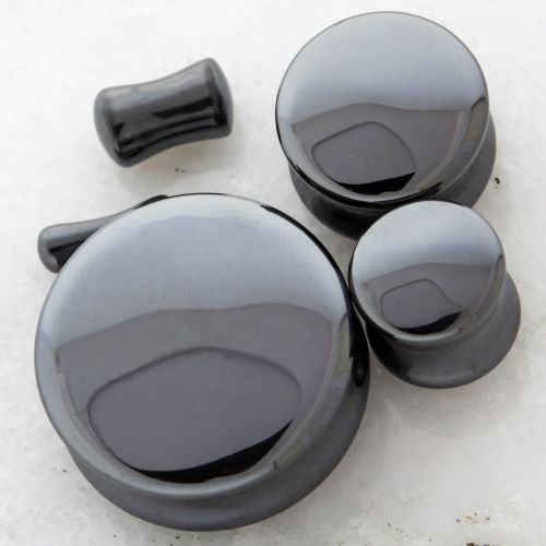 HEMATITE NATURAL STONE PLUG