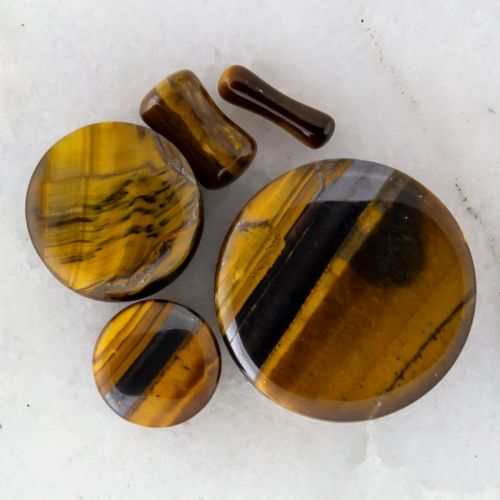 TIGER EYE NATURAL STONE PLUG