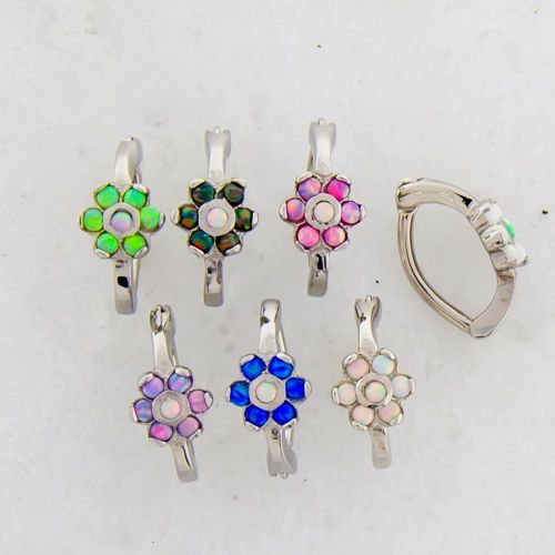 OPAL PRONG SET FLOWER ROOK CLICKER