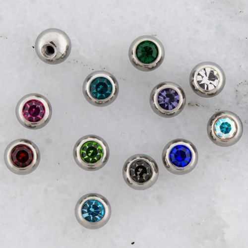 Steel Externally Threaded End - Assortment of Gem Balls 14G ** Clearance