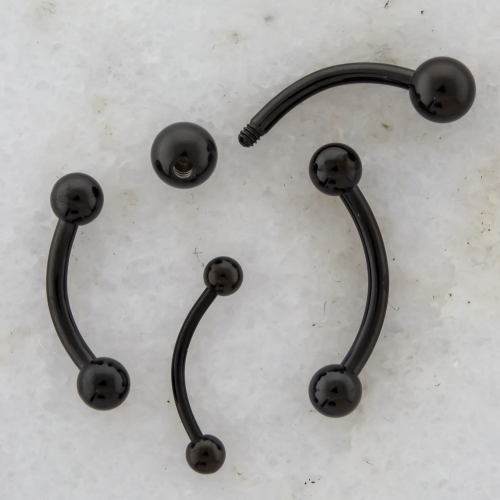 BLACK LINE EXTERNALLY THREADED CURVED BARBELLS