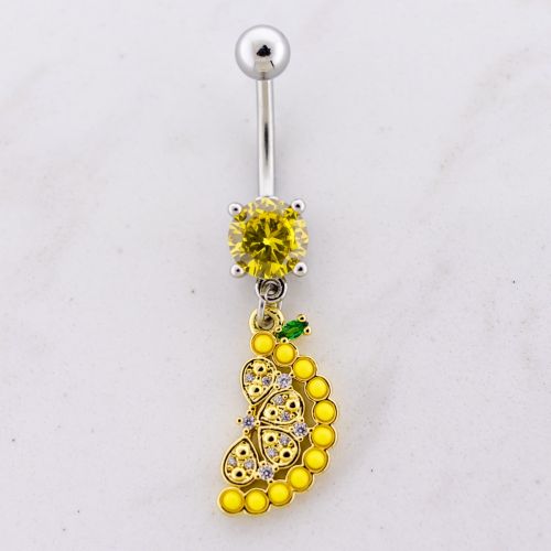 14G Gem Lemon Navel Ring