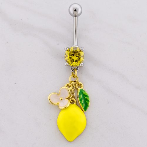 14G Lemon Flower Navel Ring