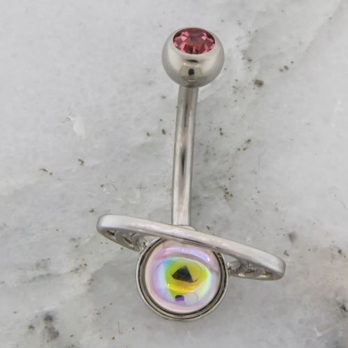 IRIDESCENT PLANET NAVEL RING