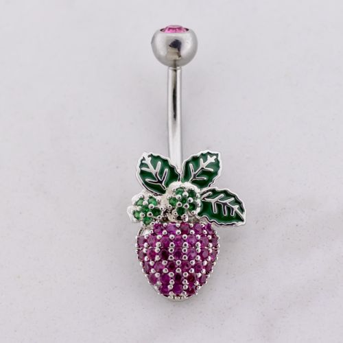 14G Gem Strawberry Navel Ring