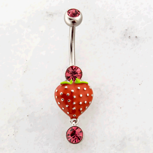 GEM STRAWBERRY NAVEL RING