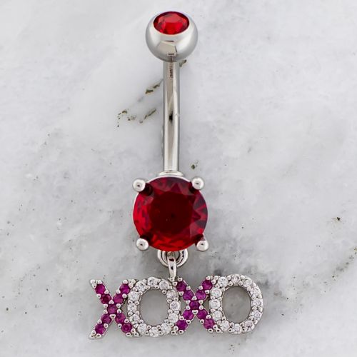 XOXO w/ Gems Navel Ring