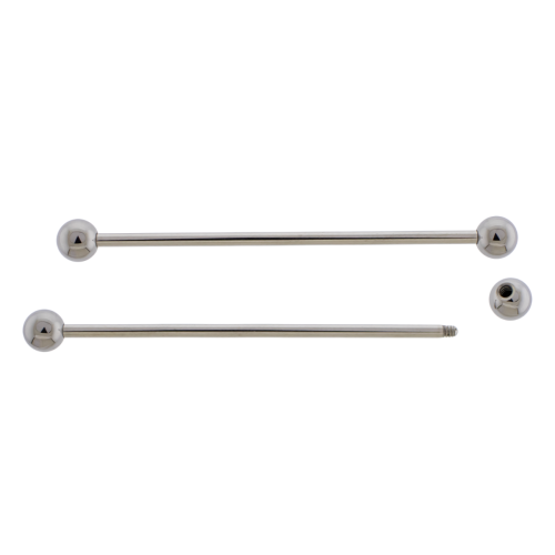 STRAIGHT BARBELL EXTERNALLY THREADED 14G 1-3/4 5MM BALLS