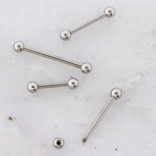 16G STEEL EXTERNALLY THREADED BARBELLS