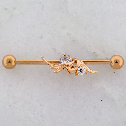 14G PETAL SWIRL INDUSTRIAL BARBELL