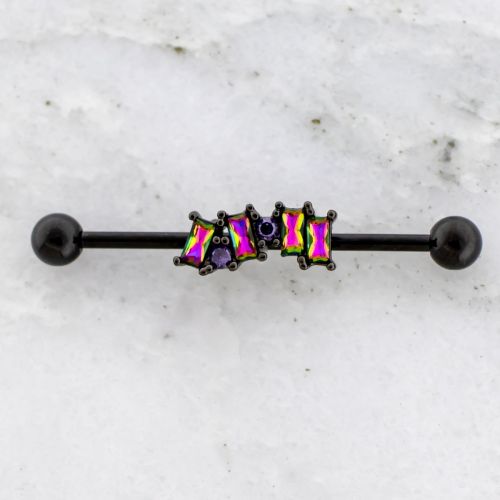 Industrial Barbell w/ Virtual Medium Alternating Gems