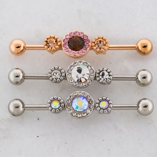 GEM CLUSTER INDUSTRIAL BARBELL