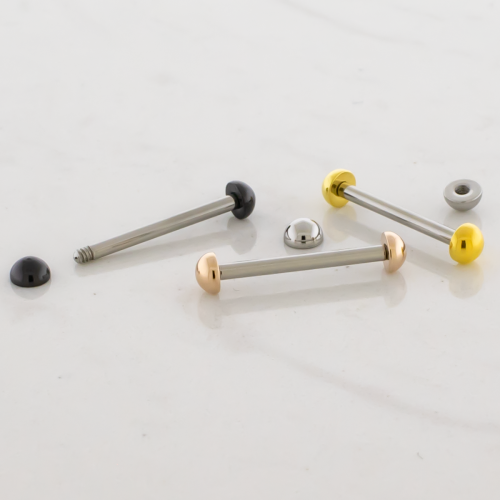 16g Externally Threaded Steel Barbell w/ Dome Ends