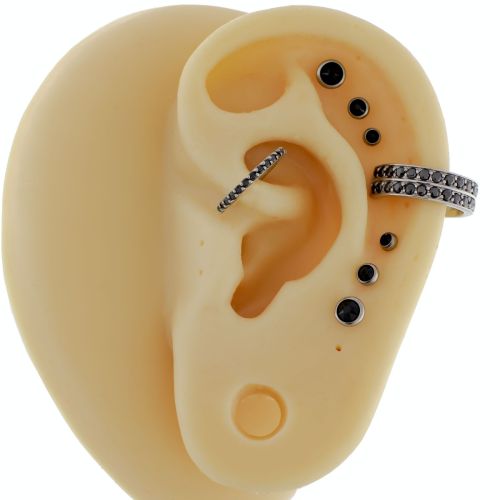 Steel Internally Threaded- Cosmos Ear Curation- Jet