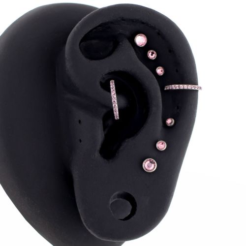 Steel Internally Threaded- Cosmos Ear Curation- Light Rose