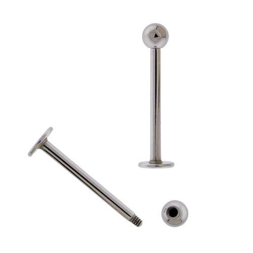 STEEL LABRET EXTERNALLY THREADED 16G 1/2 3MM BALL