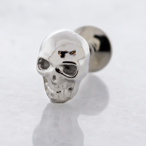 18G/16G Steel Labret w/ Skull End