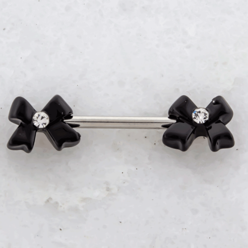 BLACK BOW NIPPLE BARBELL