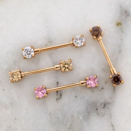 14G ROSE GOLD FRONT FACING NIPPLE BARS