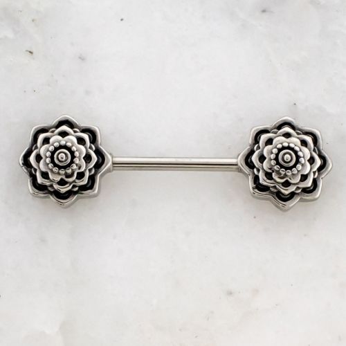 14g Nipple Barbell With Mandala Ends