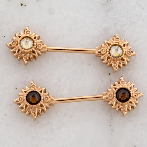 ROSE GOLD SUN NIPPLE BARBELL