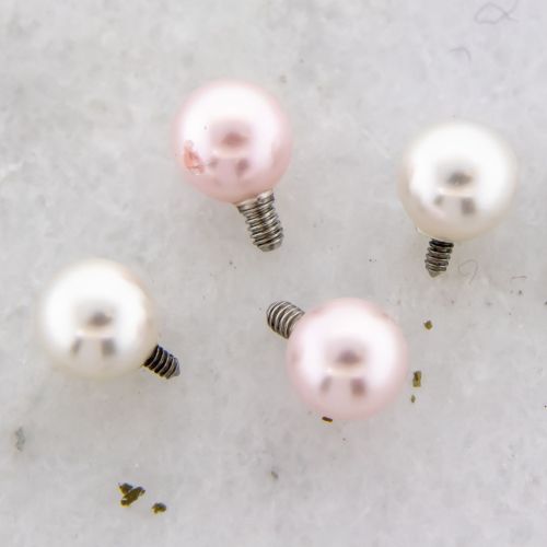 Steel Internally Threaded End - Pearl Ball 18G-16G