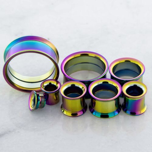 RAINBOW ANODIZED INTERNALLY THREADED TUNNELS 