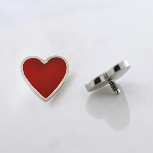 Steel Internally Threaded Epoxy Heart 16g/18g 