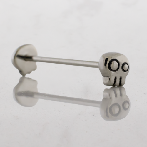 16G Externally Threaded Steel Barbell w/ Ghost Ends