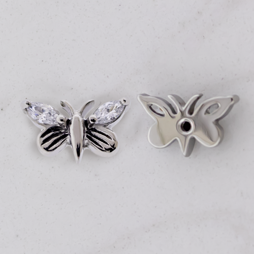 Steel Externally Threaded End - Gem Butterfly 16g