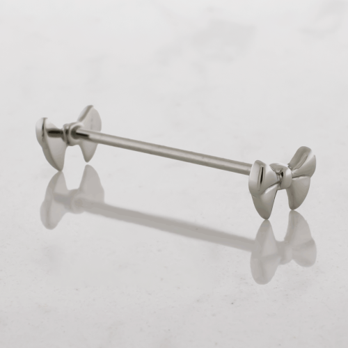 16G Externally Threaded Steel Barbell w/ Bow Ends