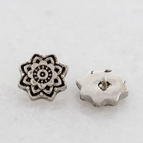 Steel Internally Threaded End - Oxidized Mandala 16G-18G