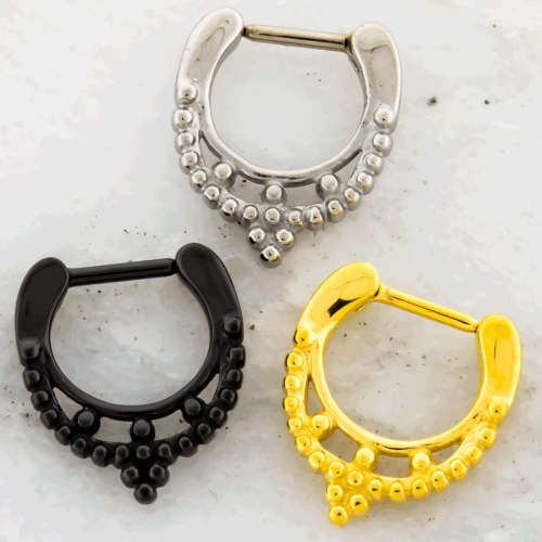 16G BEADED COLLAR SEPTUM CLICKER