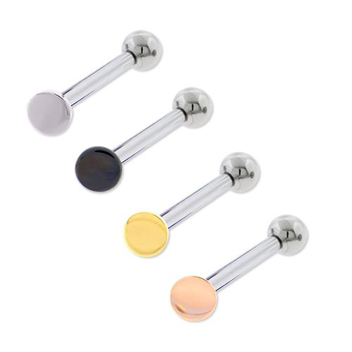 18G TITANIUM BARBELL W/ FLAT DISC 